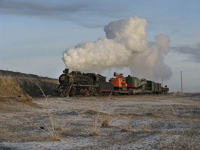 Works train for the opencast pit