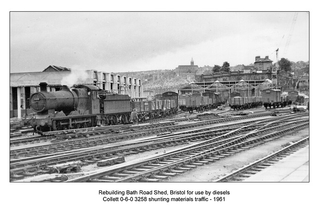 Bath Road Shed Bristol with 3218 in 1961