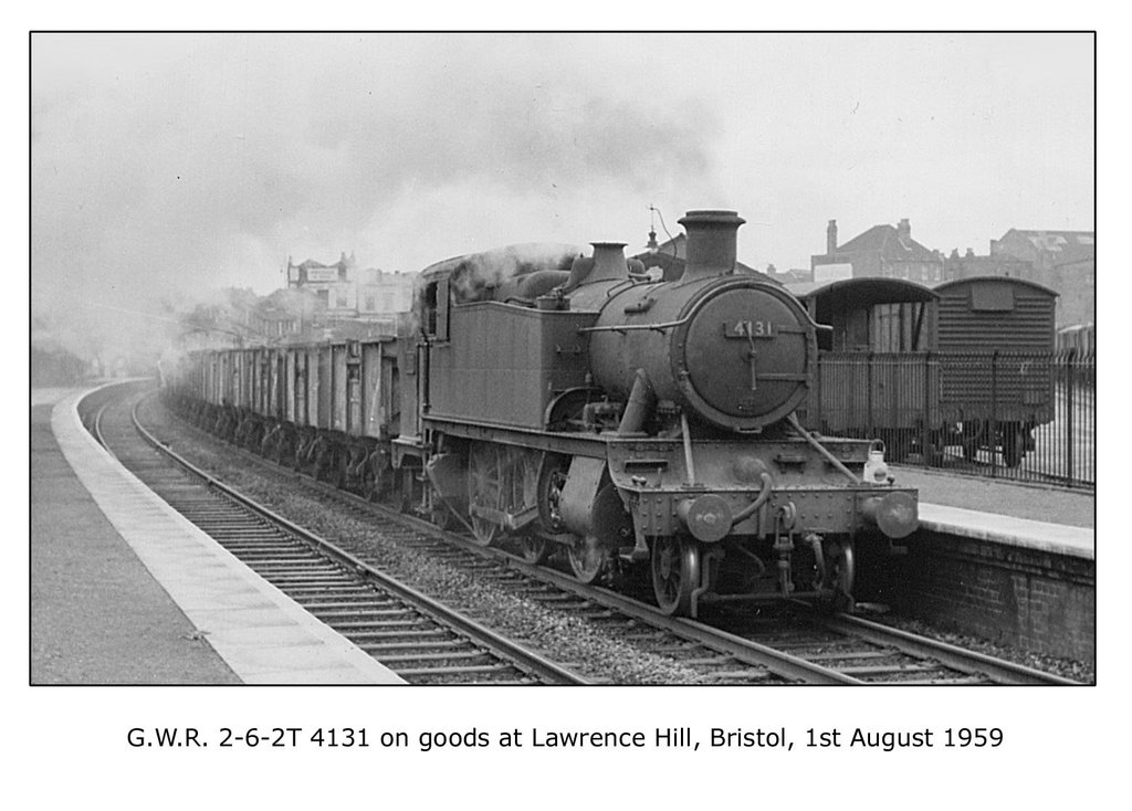 GWR 2-6-2T 4131 Lawrence Hill Bristol 1.8.1959