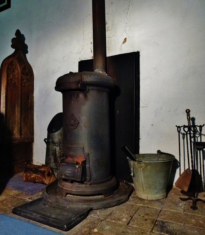 framsden church, suffolk, stove