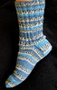 blue self patterning socks