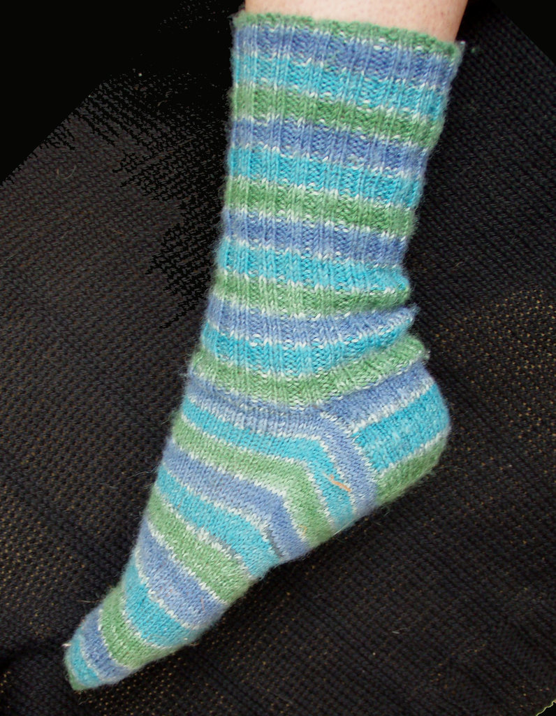 green hued self striping socks