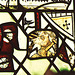 gipping church, suffolk, c15 glass fragments with knight and heraldry