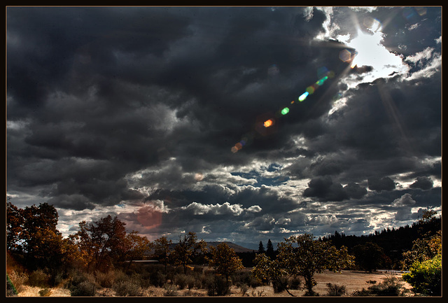 Clouds and Sun Flare