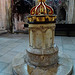 wells cathedral,font, maybe c12 , difficult to tell, cover c17. this font is claimed as saxon, but. . .