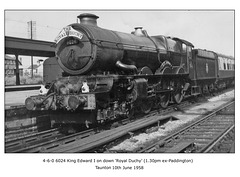 4-6-0 6024 King Edward I Taunton 10 6 1958