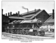 GWR 2-8-0 2859 Swindon 22.8.1955