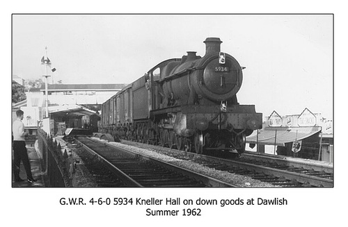 GWR 4-6-0 5934 Kneller Hall - Dawlish - Summer 1962