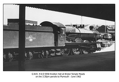 GWR 4-6-0 5958 Knolton Hall at Bristol in June 1962