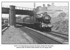 GWR 4-6-0 Lawrence Hill towards Bristol 4.8.1962