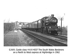 GWR Castle class 4-6-0 The South Wales Borderers Highbridge 1962