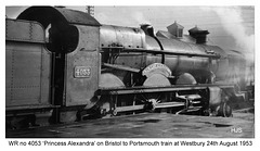 WR 4053 Princess Alexandra - Westbury - 24.8.1953 - photo by John Sutters