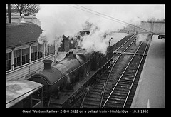 GWR 2-8-0 2822 - Highbridge - 18.3.1962