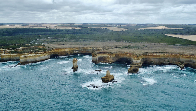 flying over Port Campbell National Park