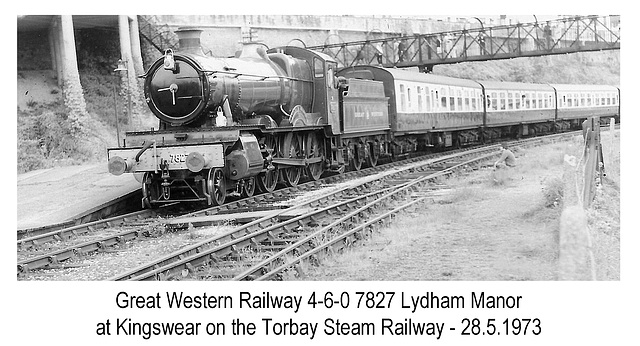 GWR 7827 Lydham Manor at Kingswear on 28.5.1973