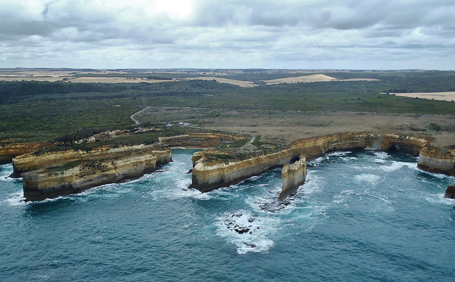 flying over Port Campbell National Park