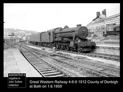 GWR 4-6-0 1012 County of Denbigh - Bath 1.6.1959