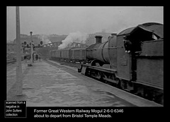 GWR 2-6-0 6346 Bristol Temple Meads circa 1960