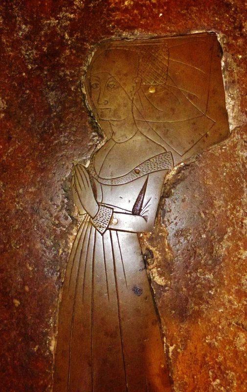 ockham church, surrey,brass of john and margaret weston, 1483 and 1475