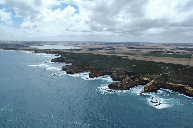 flying over Port Campbell National Park