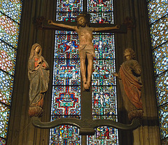 Crucifix and Stained Glass