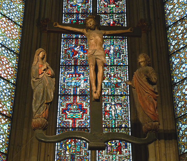 Crucifix and Stained Glass