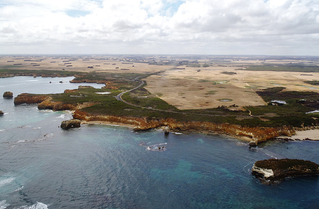 flying over Port Campbell National Park