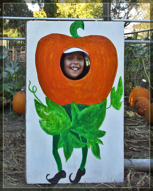 Girl in Pumpkin Cutout