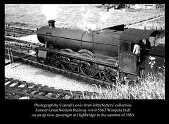Conrad Lewis - former GWR 4-6-0 5963 Wimpole Hall at Highbridge in 1963