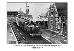 GWR 0-6-0PT 9401 Malvern Link March 1959