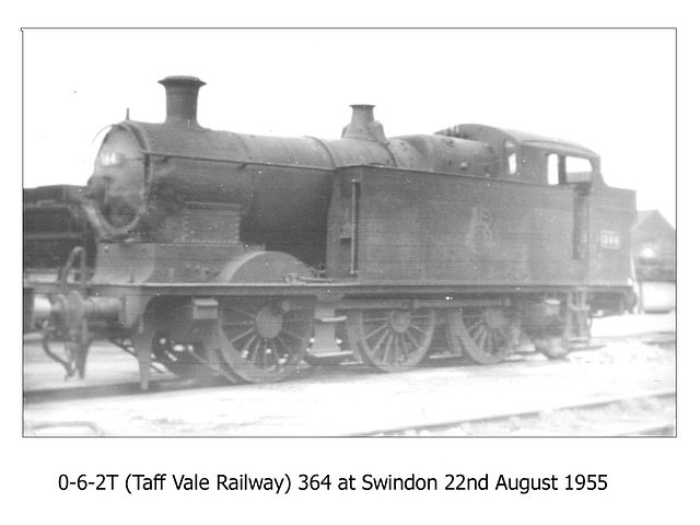 0-6-2T 364 ex Taff Vale Railway at Swindon 22 8 55
