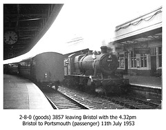 GWR - 2-8-0 - 3857 - Bristol - 11.7.1953
