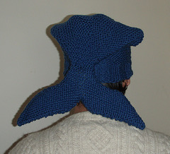 blue fish beanie from back