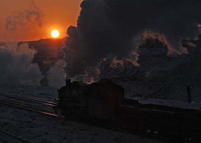 Sunset in the pit