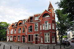 Houses on the Witte Singel (White Moat Canal) in Leiden