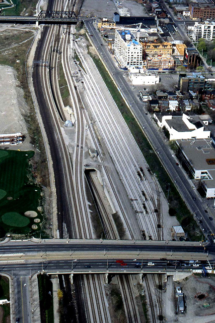 Road And Rail. View From CN Tower