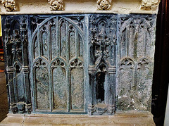 hartland church, devon,excellent late c14 tomb chest of catacleuse marble, an import from the abbey