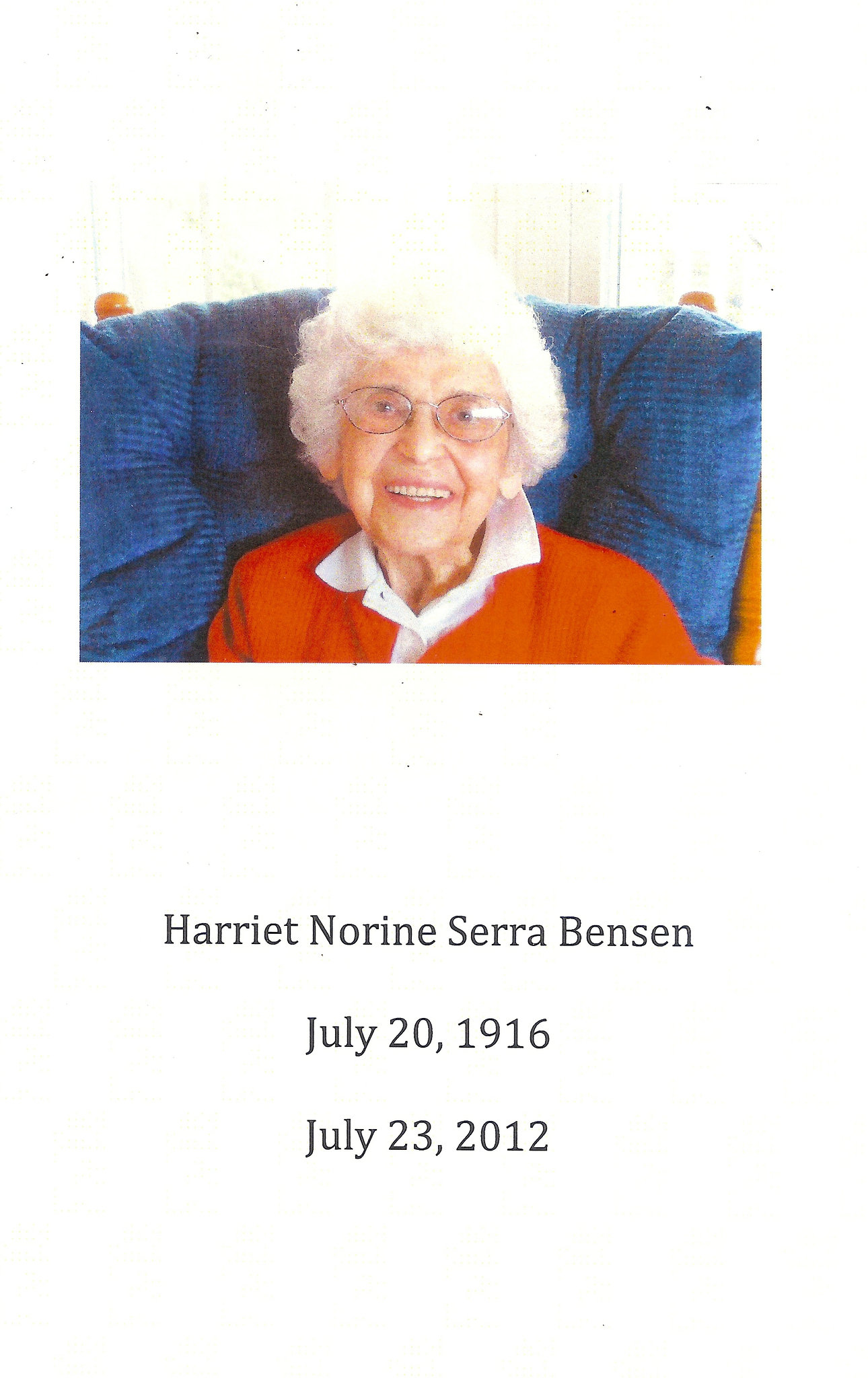 Harriet, 1916 - 2012