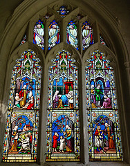 ashwell church, herts. C19 wailes glass