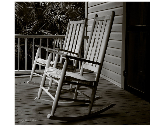 Rocking Chairs in Warm Black and White