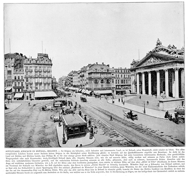 Boulevard Anspach in Brussels around 1900