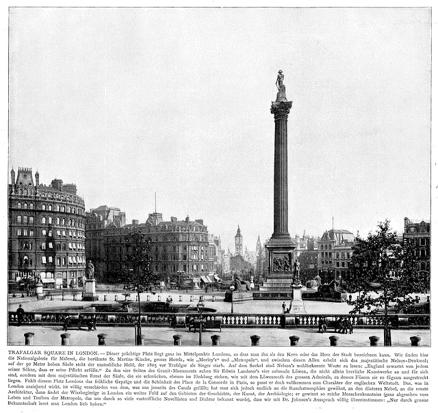 Trafalgar Square London around 1900