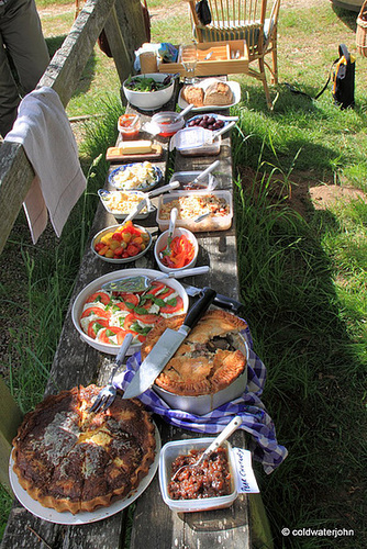 Picnic at The Meads of St John, River Findhorn, Earl of Moray's  private Estate