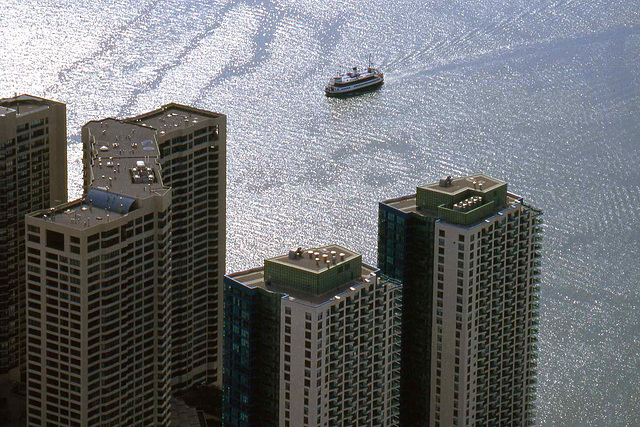 Skyscrapers And Boat From CN Tower