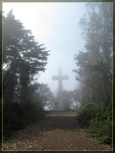 Mt. Davidson Cross Disappearing into the Fog