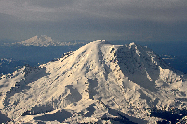 Mount Rainier and Mount Saint Helens from the Air