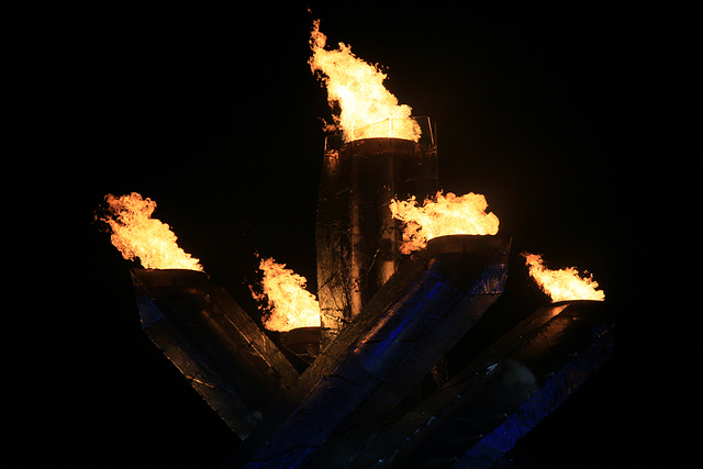 Olympic Cauldron at Night