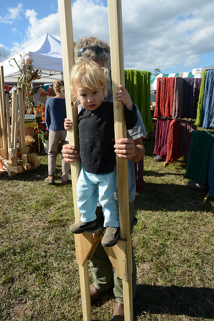 18-month-old on stilts