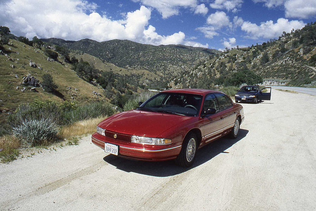 Red Chrysler in Kern Canyon
