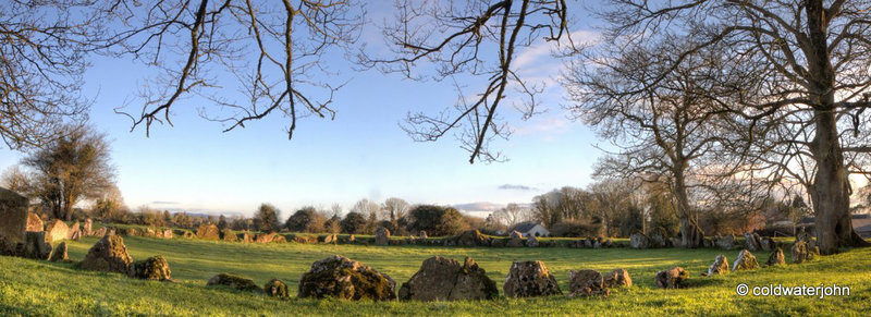 Lough Gur Grange Stone Circle at sunset